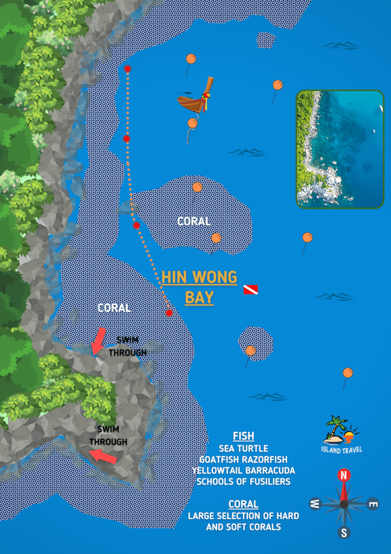 Koh Tao Dive Map - Hin Wong Bay