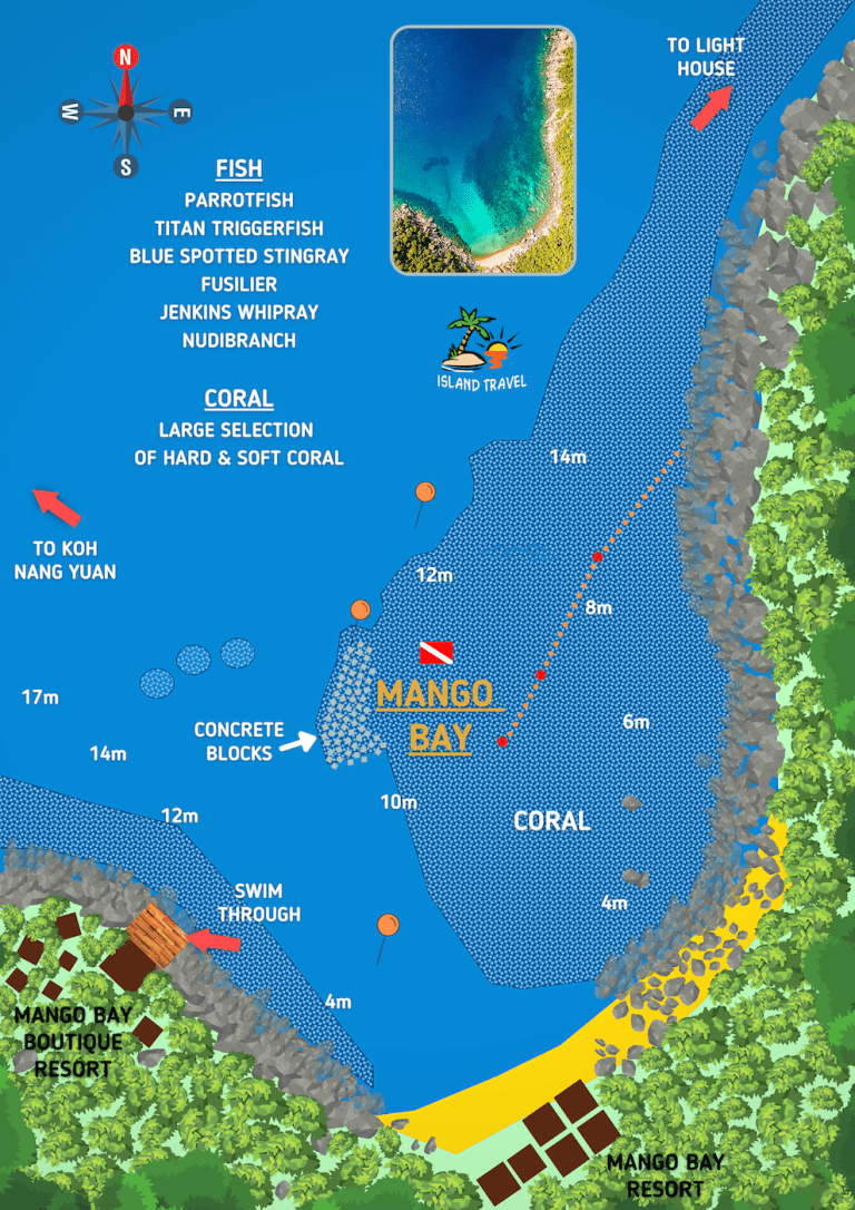 Koh Tao Dive Map - Mango Bay