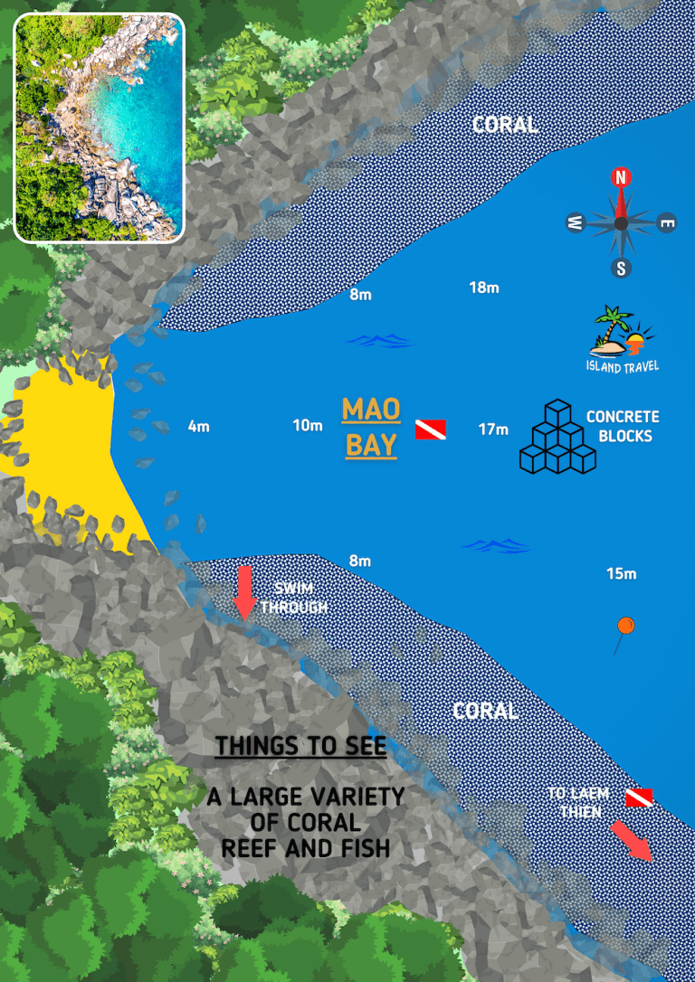 Koh Tao Dive Map - Mao Bay